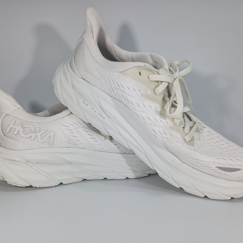 Hoka One One Women's Clifton 8 1119394 WWH White Running Shoes Sneakers Size 8"